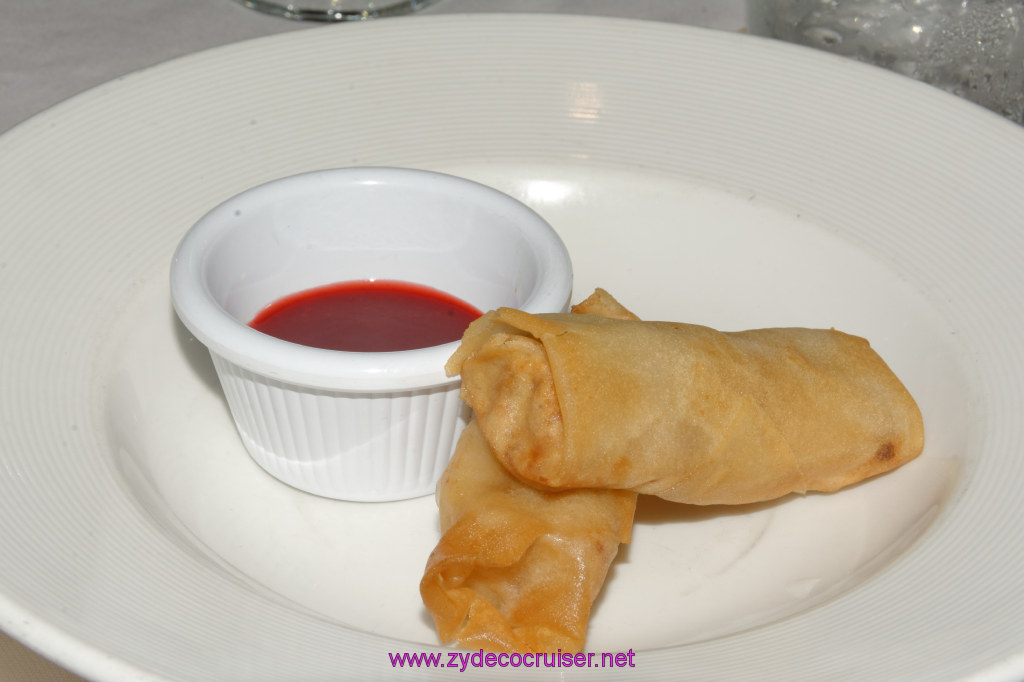 041: Emerald Princess Cruise, MDR Dinner, Apple and Walnut Spring Rolls, 