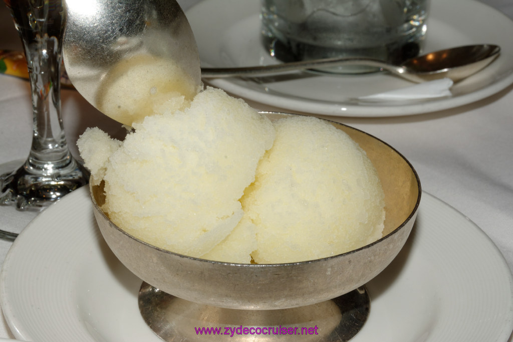 053: Emerald Princess Cruise, MDR Dinner, Sorbetto al Limoncello di Sorrento,