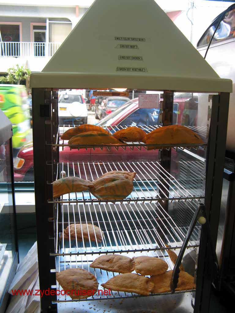 Jamaican Patties (turtle, beef, chicken, vegetable), Fort Street Market, Grand Cayman