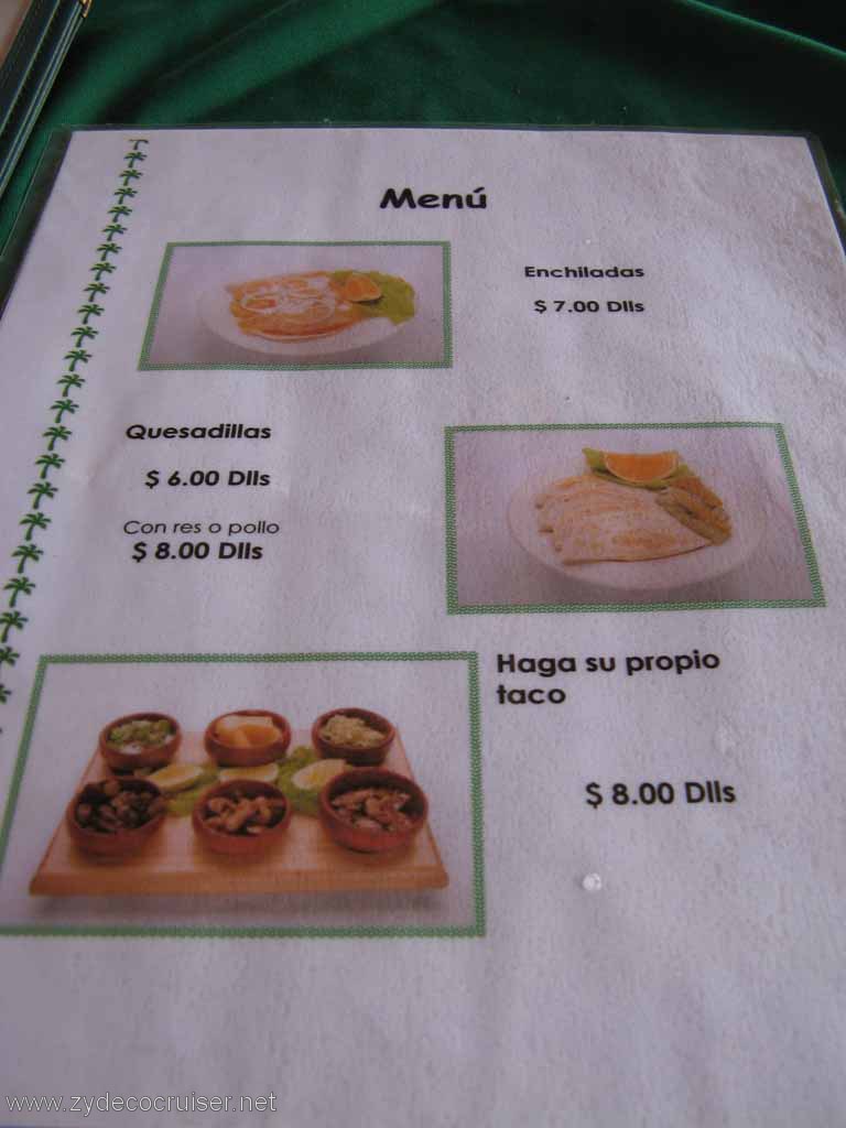 091: Carnival Fantasy, Progreso, MX, Le Saint Bonnet Menu 1