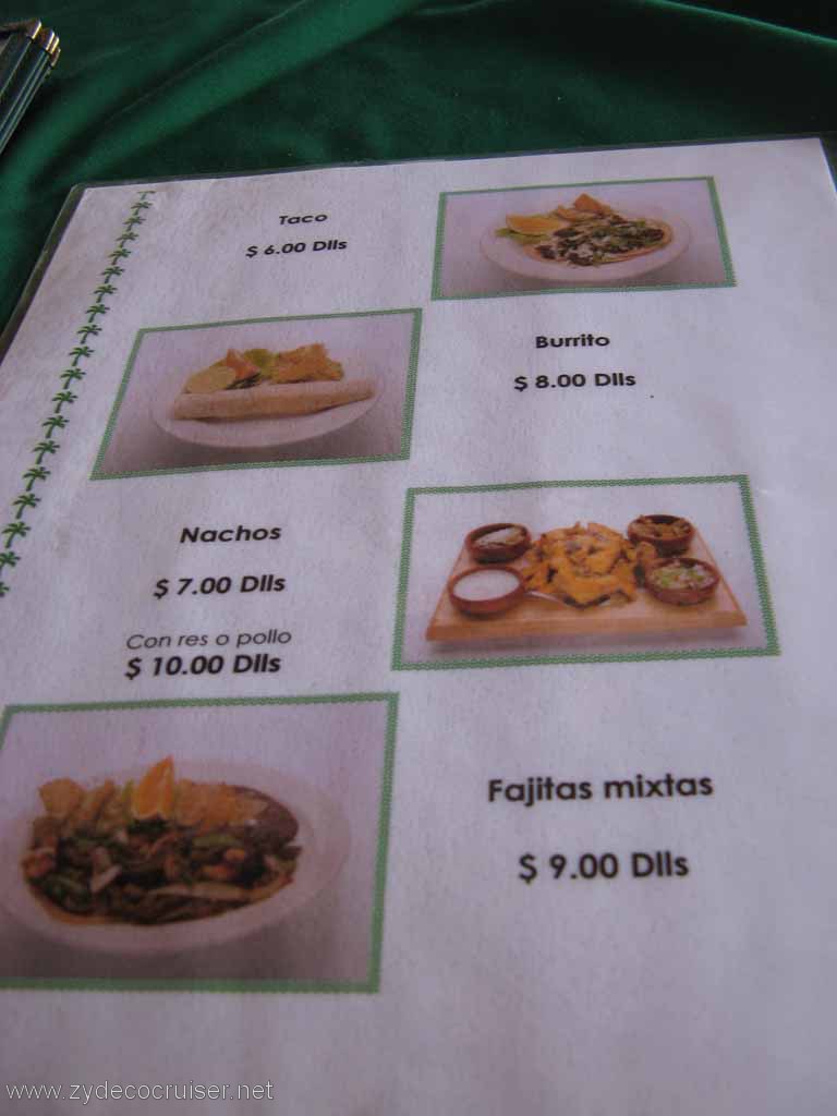 092: Carnival Fantasy, Progreso, MX, Le Saint Bonnet Menu 2