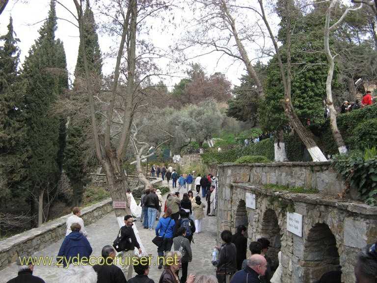 025: Carnival Freedom, Izmir, House of the Virgin Mary, People filling bottles with healing water