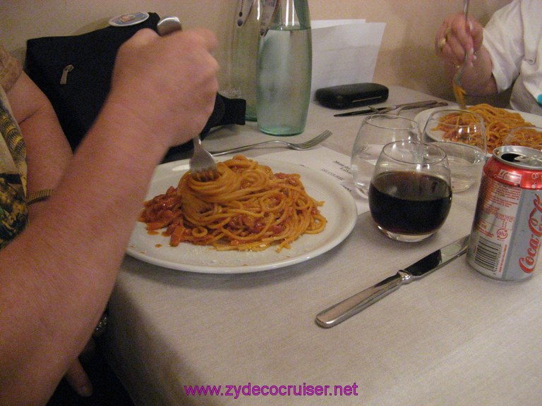 036: Carnival Freedom Inaugural, Rome - Ristorante Pizzeria Lingua Lunga - Spaghetti Al'Amatriciana 