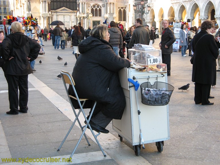 101: Carnival Freedom Inaugural, Venice, St Marks Square, Pigeon feeding is no longer allowed