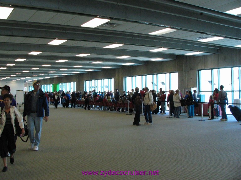 New Orleans, Erato Street Cruise Terminal, people in line to board the ship
