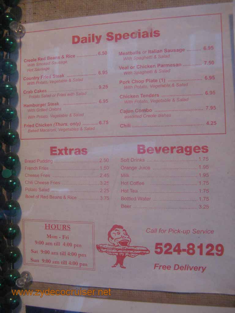 Johnny's Po-boys Restaurant Menu