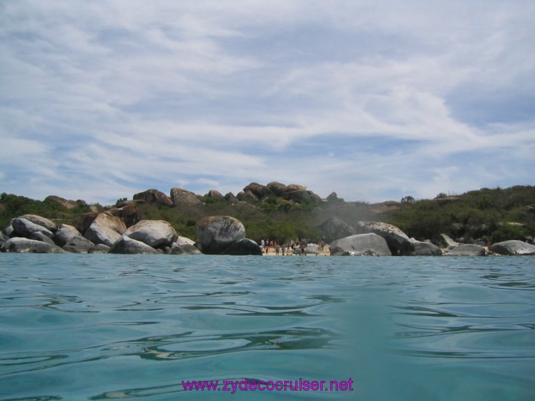 057: Carnival Liberty, Tortola, Patouche, Extreme Machine, The Baths, Virgin Gorda, And off I go again.. Hey - there's people on the beach - what's up with that??