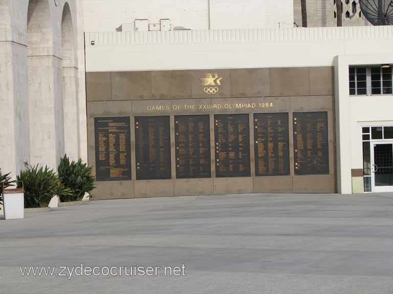 009: Carnival Pride, Long Beach, Sunseeker Hollywood/Los Angeles & the Beaches Tour: Los Angeles Memorial Coliseum