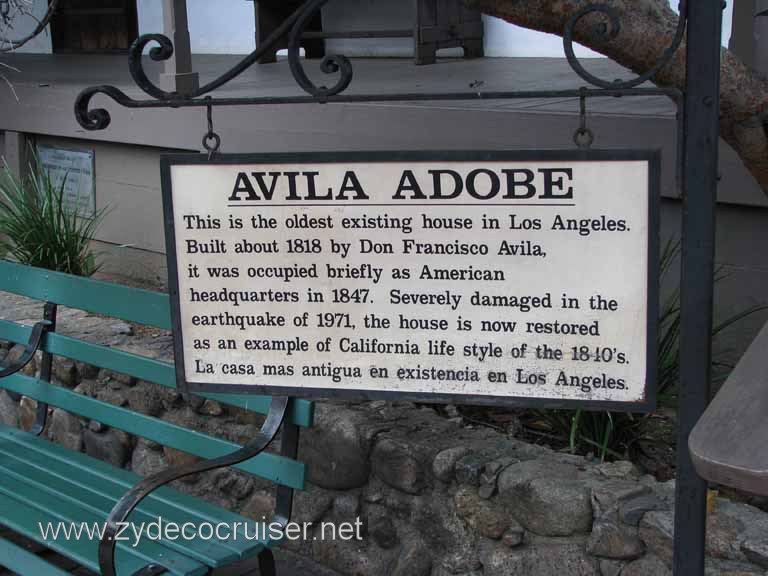 038: Carnival Pride, Long Beach, Sunseeker Hollywood/Los Angeles & the Beaches Tour: Avila Adobe 