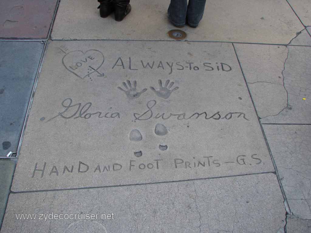 096: Carnival Pride, Long Beach, Sunseeker Hollywood/Los Angeles & the Beaches Tour: Grauman's Chinese Theatre, Gloria Swanson prints