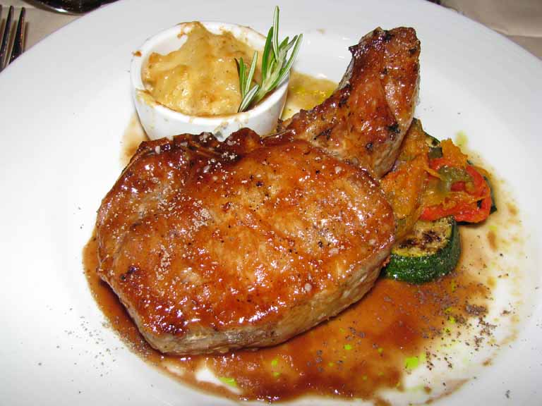 Grilled, marinated center cut pork chop, Carnival Splendor 8