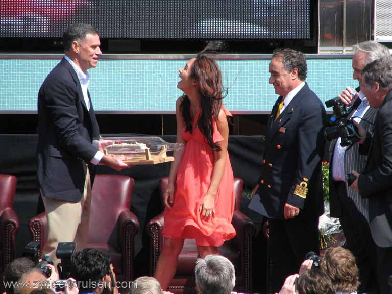 135: Carnival Splendor Naming Ceremony, Dover, England, July 10th, 2008, Gerry Cahill, Myleene Klass, Captain Giorgio Pagano, John Heald, 