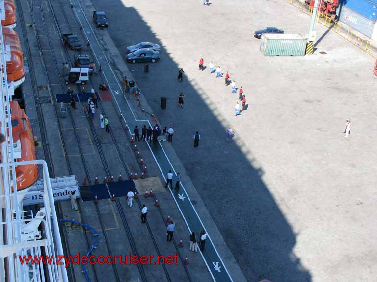 153: Carnival Splendor, Montevideo - Dancers entertaining the ship at dock