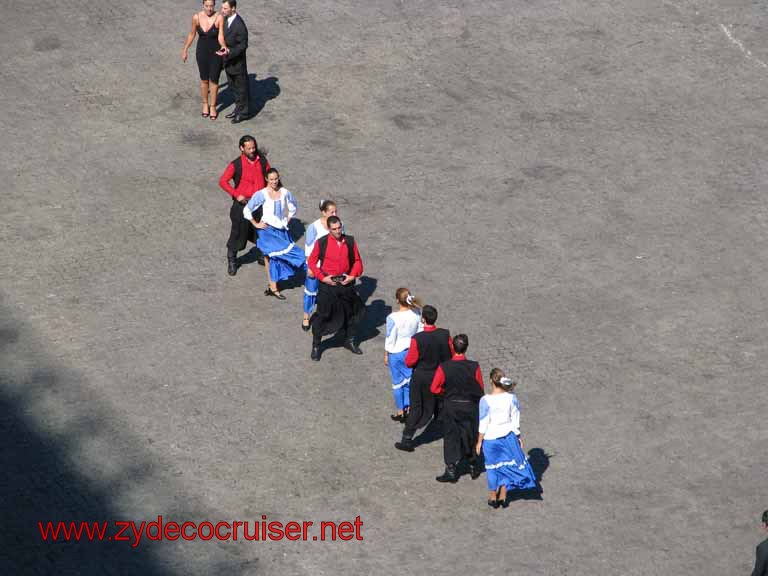 154: Carnival Splendor, Montevideo - Dancers entertaining the ship at dock