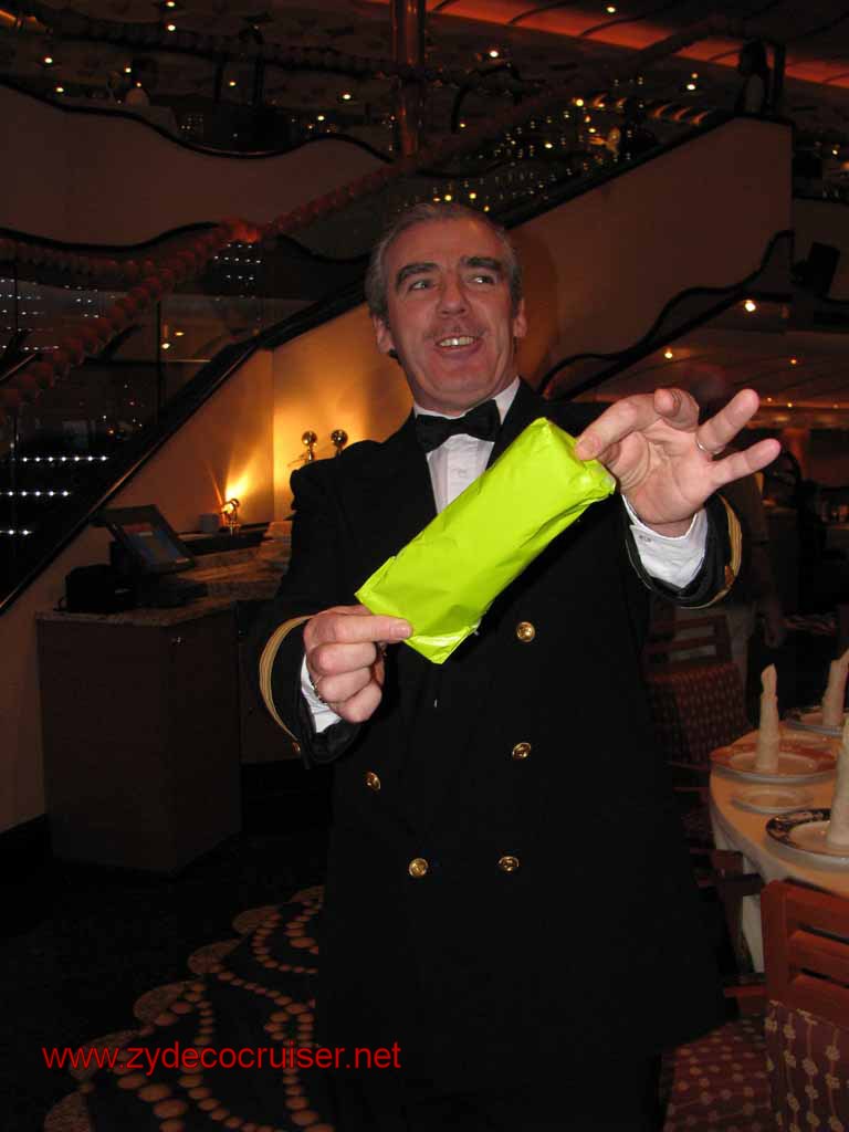 289: Carnival Splendor, Puerto Madryn, - Maitre d' Ken Byrne with some E chocolate