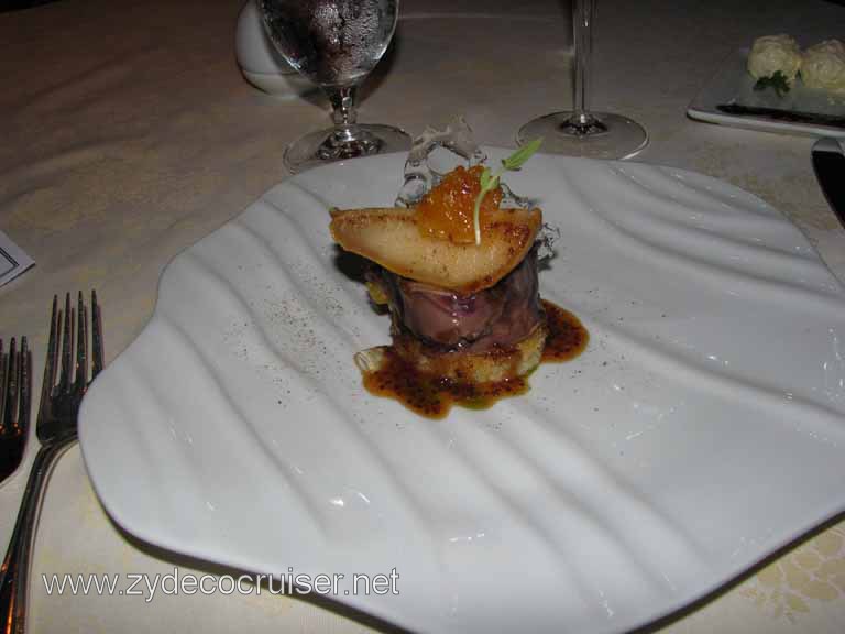 008: Carnival Splendor, Pinnacle Supper Club, Grand Tasting Menu, Pate de Foie Gras, Lemon Financier, Almond & Apricot Jam, Mustard Sauce