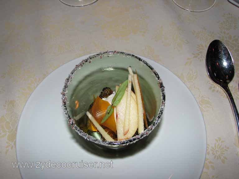 010: Carnival Splendor, Pinnacle Supper Club, Grand Tasting Menu, Mascarpone Sorbet, Ginger Jelly, Apples