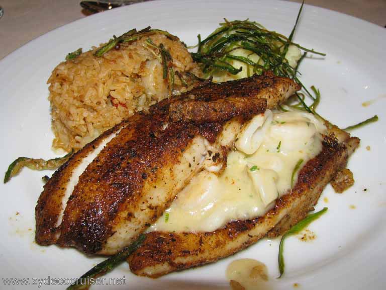 259: Carnival Splendor, Amsterdam, MDR Dinner, Blackened Fillet of Tilapia