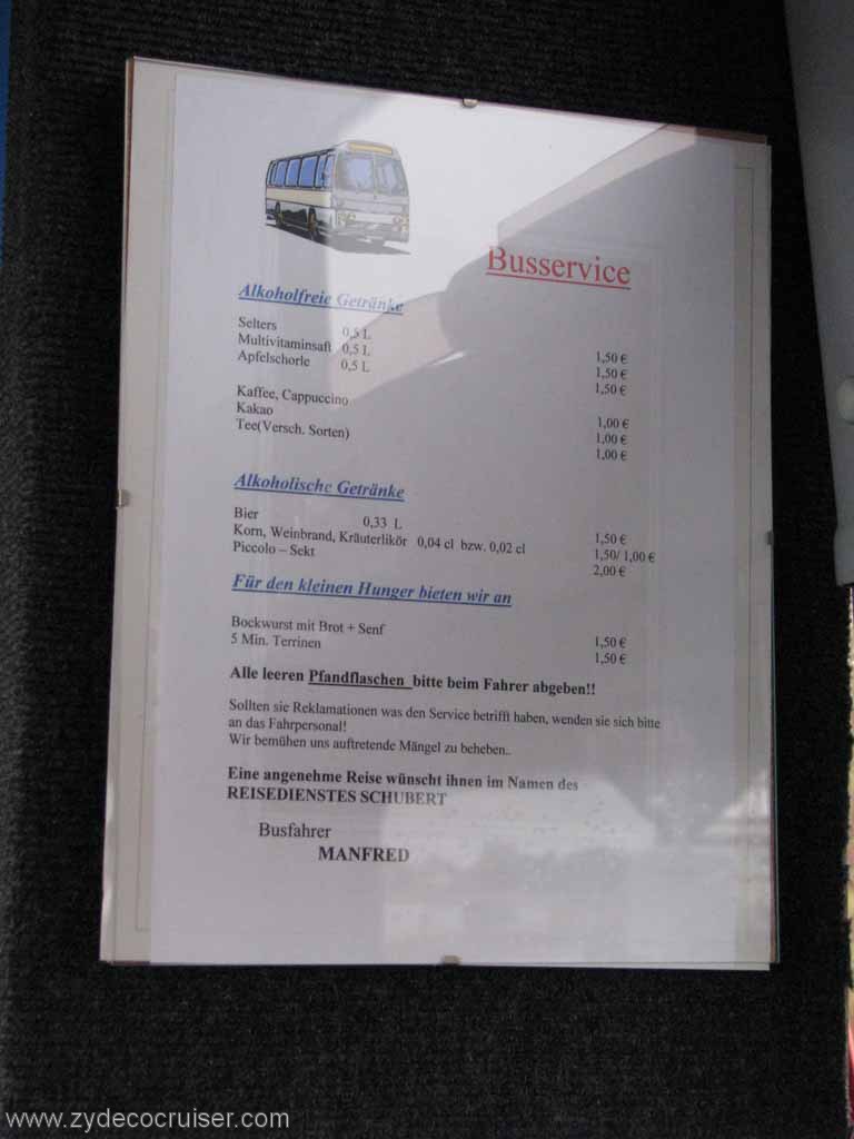 019: Carnival Splendor, Baltic Cruise, Warnemunde, Berlin, Busservice (but not availble)