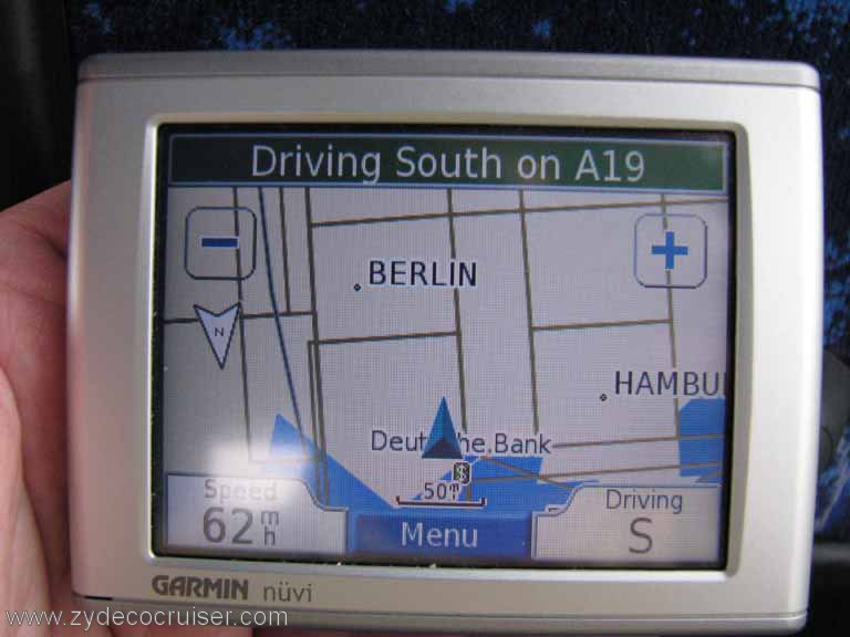 025: Carnival Splendor, Baltic Cruise, Warnemunde, Berlin, Garmin GPS