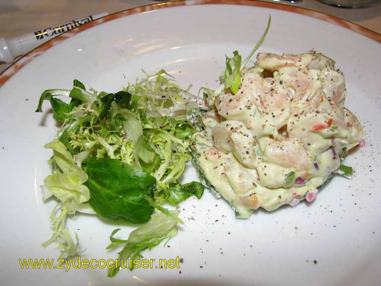 Pickled Greenland Shrimps on Green Bean and Roma Tomatoes, Carnival Splendor